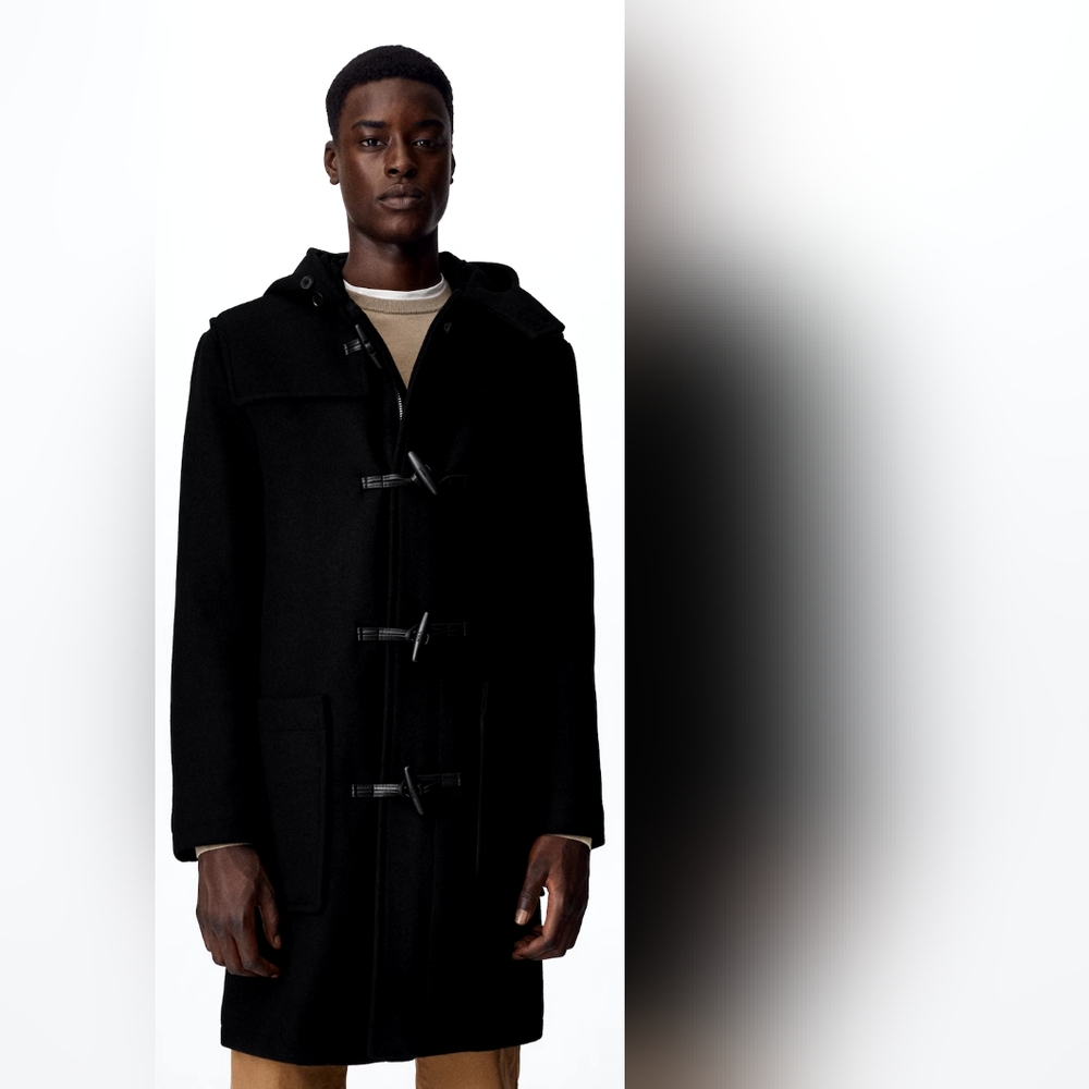 Mango Men's Medium Dark Blue Duffel Coat
